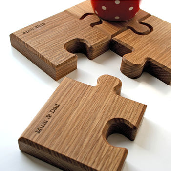 Personalised Chunky Jigsaw Coasters And Trivet, 2 of 4