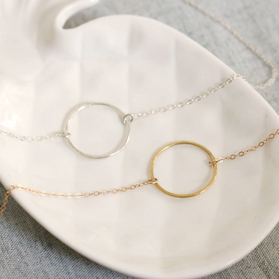 hammered karma circle necklace by little nell