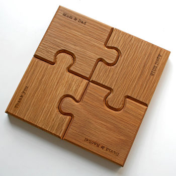Personalised Chunky Jigsaw Coasters And Trivet, 4 of 4
