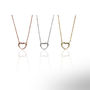 Plain Heart Necklace Rose Or Gold Plated 925 Silver, thumbnail 6 of 9