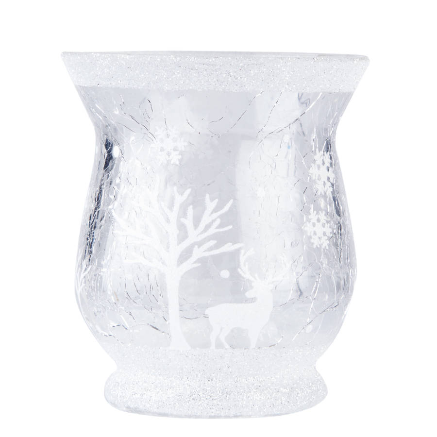 White Woodland Christmas Tea Light Holder By The Home White Woodland Christmas Tea Light Holder Small