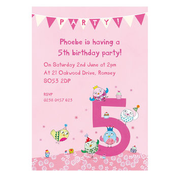 Personalised Fifth Birthday Party Invitations By Made by Ellis ...