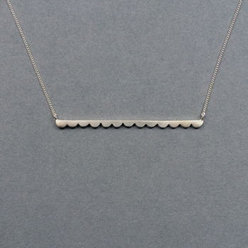 Scalloped Bar Necklace, 4 of 8