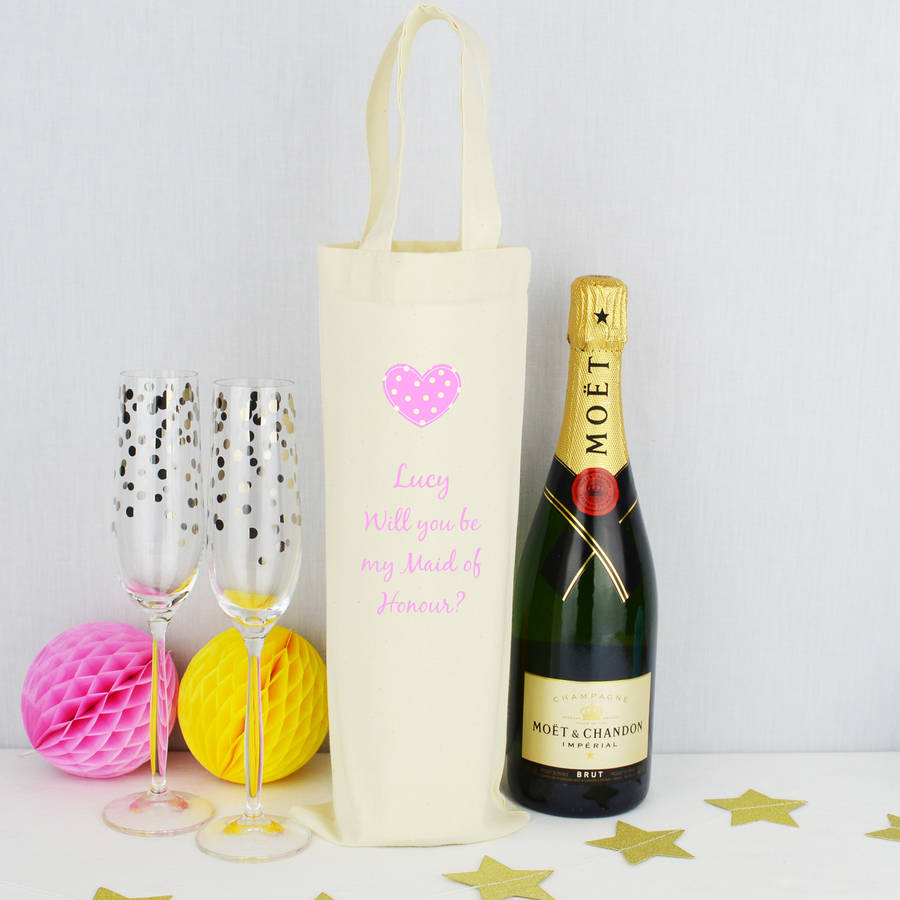 'Will You Be My Maid Of Honour' Bottle Bag