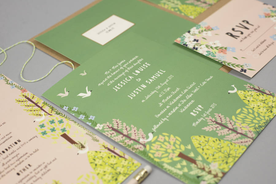 Woodland Wedding Invitation Set By Geri Loves Emi Paper Co Woodland Wedding Invitation Set