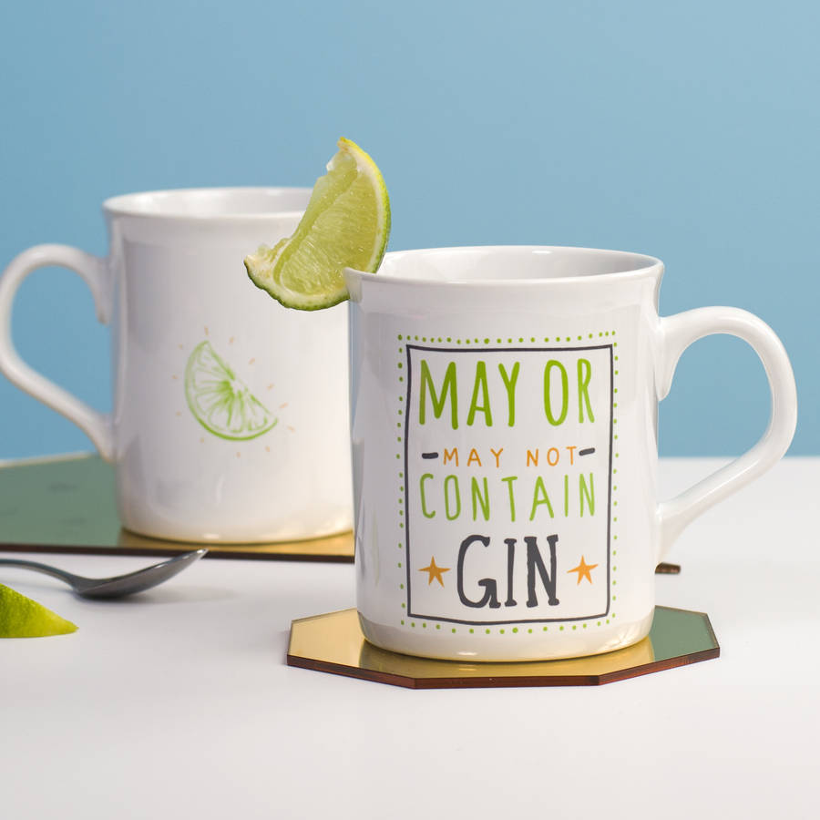 'May Contain Gin' Ceramic Mug, 1 of 5