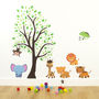 Tree With Jungle Animals Wall Sticker, thumbnail 3 of 5