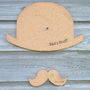Hat And Moustache Personalised Cork Pinboard, thumbnail 2 of 6