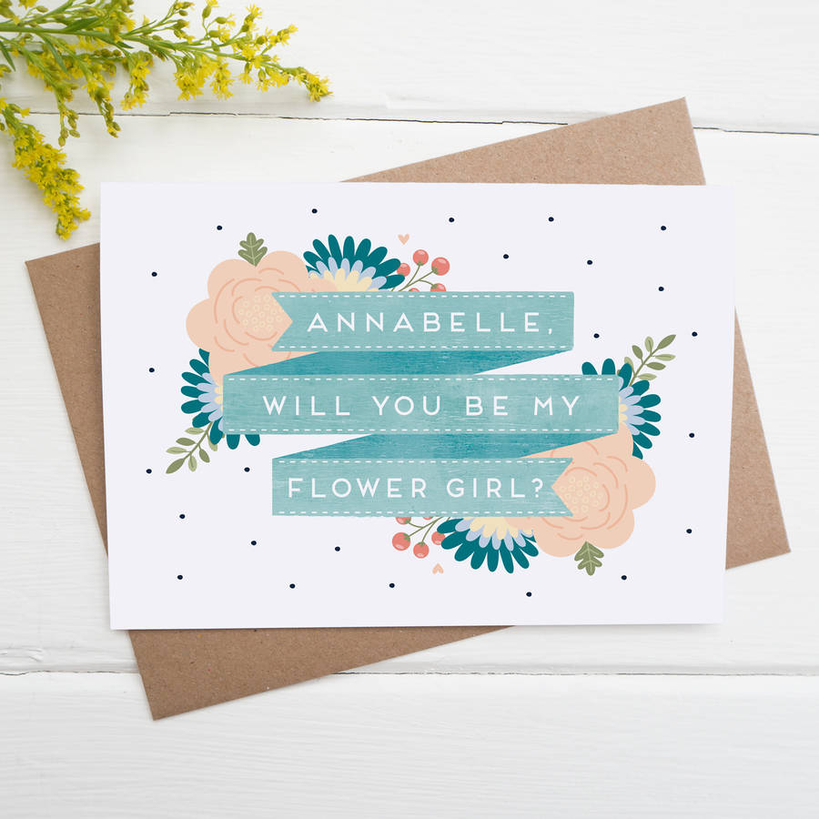 Personalised Will You Be My Flower Girl Card By Joanne Hawker