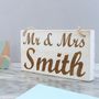 Personalised Mr And Mrs Hanging Wooden Sign, thumbnail 1 of 2