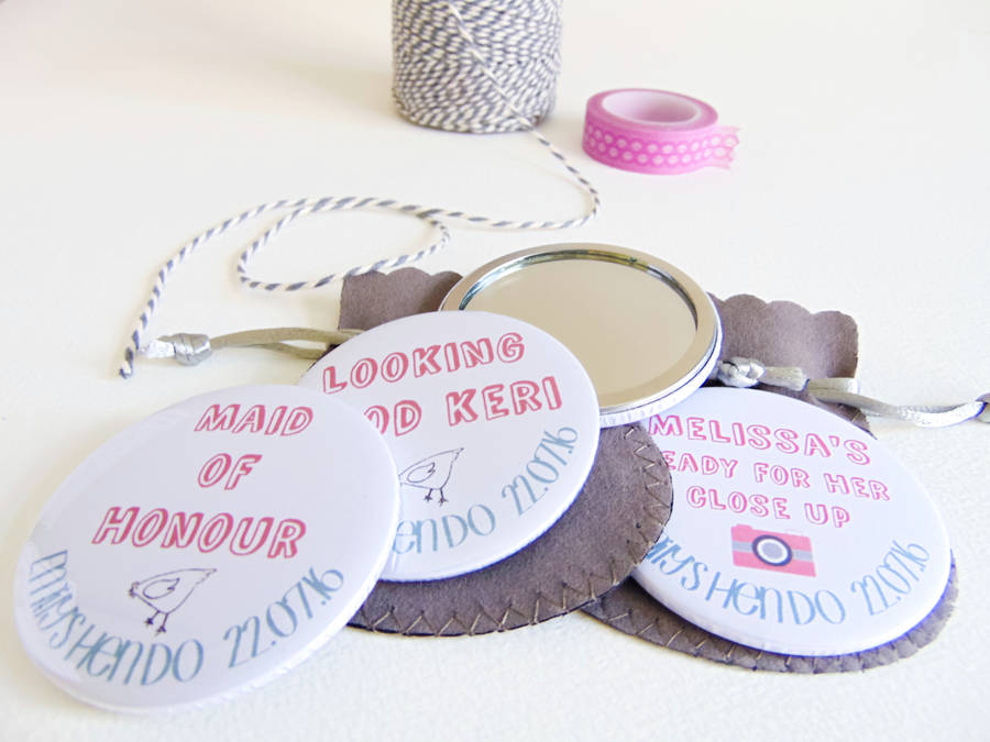 Hen Party Gifts Personalised Pocket Mirrors By Little Bird Hen Party Gifts Personalised Pocket Mirrors