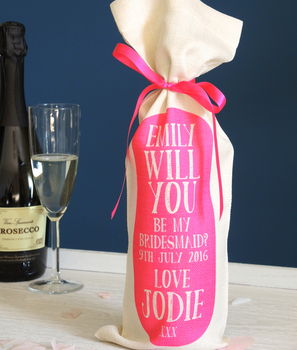 Personalised 'Will You Be My Bridesmaid?' Bottle Bag, 3 of 6