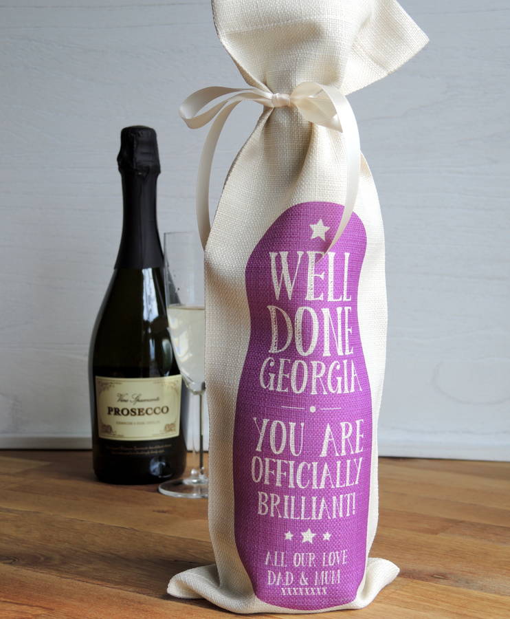 Personalised 'Well Done' Graduation Bottle Bag, 1 of 4