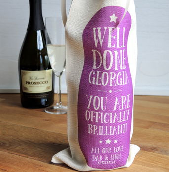 Personalised 'Well Done' Graduation Bottle Bag, 2 of 4