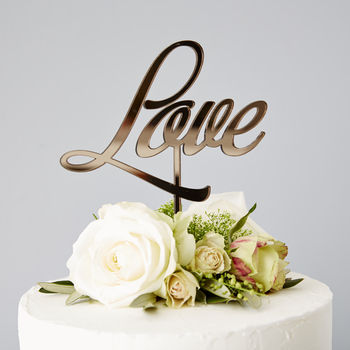 Elegant 'Love' Wedding Cake Topper, 2 of 5
