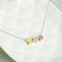 Three Star Necklace In Gold, Rose And Silver, thumbnail 2 of 6