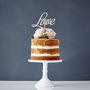 Elegant 'Love' Wooden Wedding Cake Topper, thumbnail 1 of 4