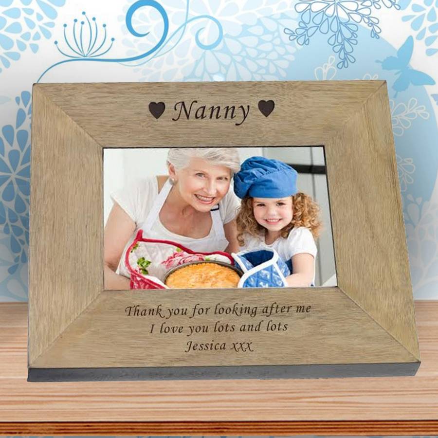 Nanny Personalised Wooden Photo Frame By Chalk And Cheese Candles And ...