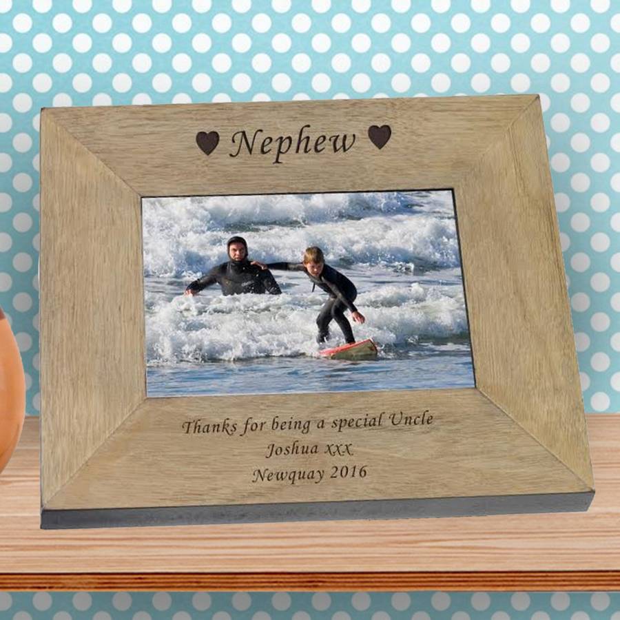 Nephew Personalised Wooden Photo Frame By Chalk And Cheese Candles And Wax Melts