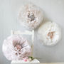Three Blush, Dove And Ivory Ombré Paper Flowers, thumbnail 1 of 3