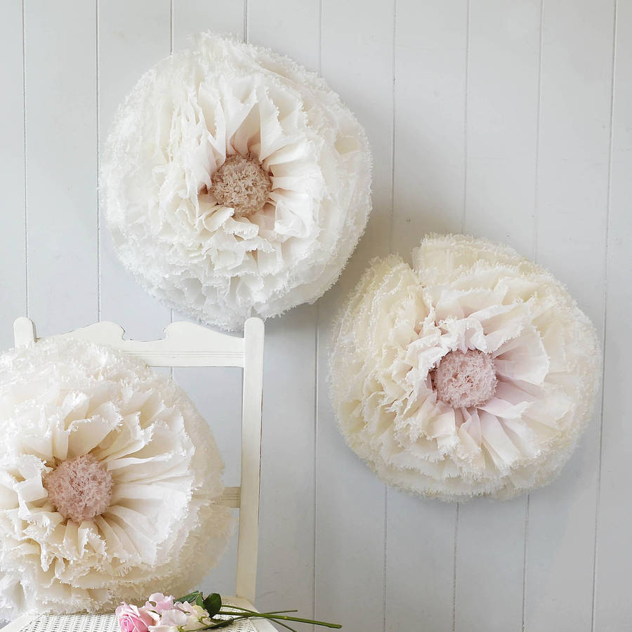 Three Ivory, Nude And Blush Paper Flowers, 1 of 4