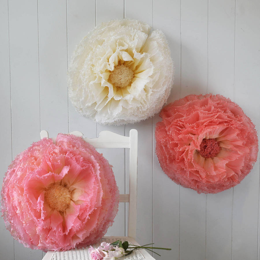 Three Giant Bright Summery Paper Flowers, 1 of 5