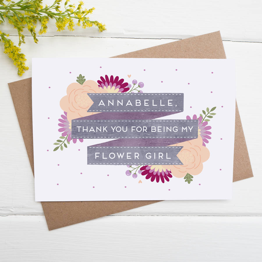 personalised thank you for being my flower girl card by joanne hawker ...