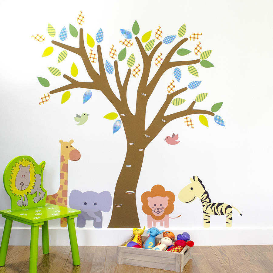 Jungle Tree Fabric Wall Sticker By Mirrorin