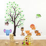 Tree With Jungle Animals Wall Sticker, thumbnail 1 of 5