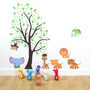 Tree With Jungle Animals Wall Sticker, thumbnail 4 of 5