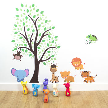 Tree With Jungle Animals Wall Sticker, 4 of 5