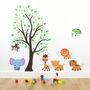 Tree With Jungle Animals Wall Sticker, thumbnail 5 of 5