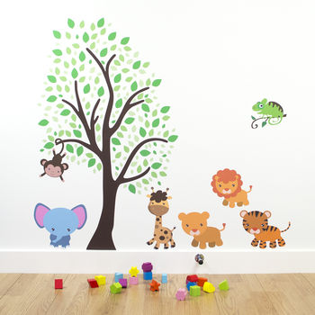 Tree With Jungle Animals Wall Sticker, 5 of 5
