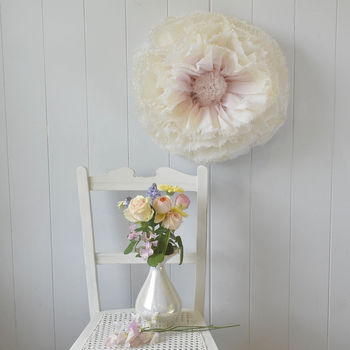 Giant Hand Dyed Blush And Ivory Ombré Paper Flower, 3 of 3