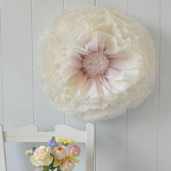 Three Blush And Ivory Ombré Paper Flowers, 3 of 4