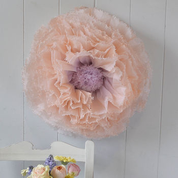 Three Giant Amethyst, Nude And Peach Paper Flowers, 4 of 4