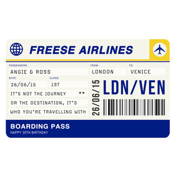 Personalised Boarding Pass Print, 6 of 8