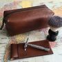 Personalised Leather Shaving Kit Bag And Razor Cover, thumbnail 7 of 9