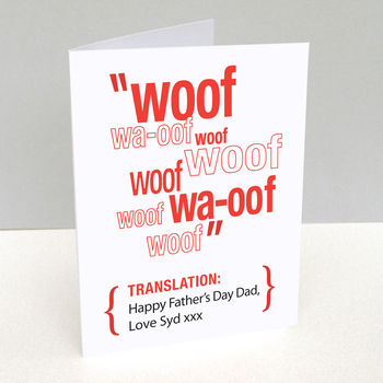 Personalised Pet Translation Father's Day Card, 3 of 5