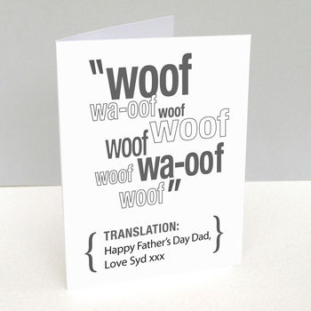 Personalised Pet Translation Father's Day Card, 5 of 5