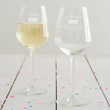 Personalised Bride Wedding Glass, 4 of 8