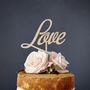 Elegant 'Love' Wooden Wedding Cake Topper, thumbnail 2 of 4