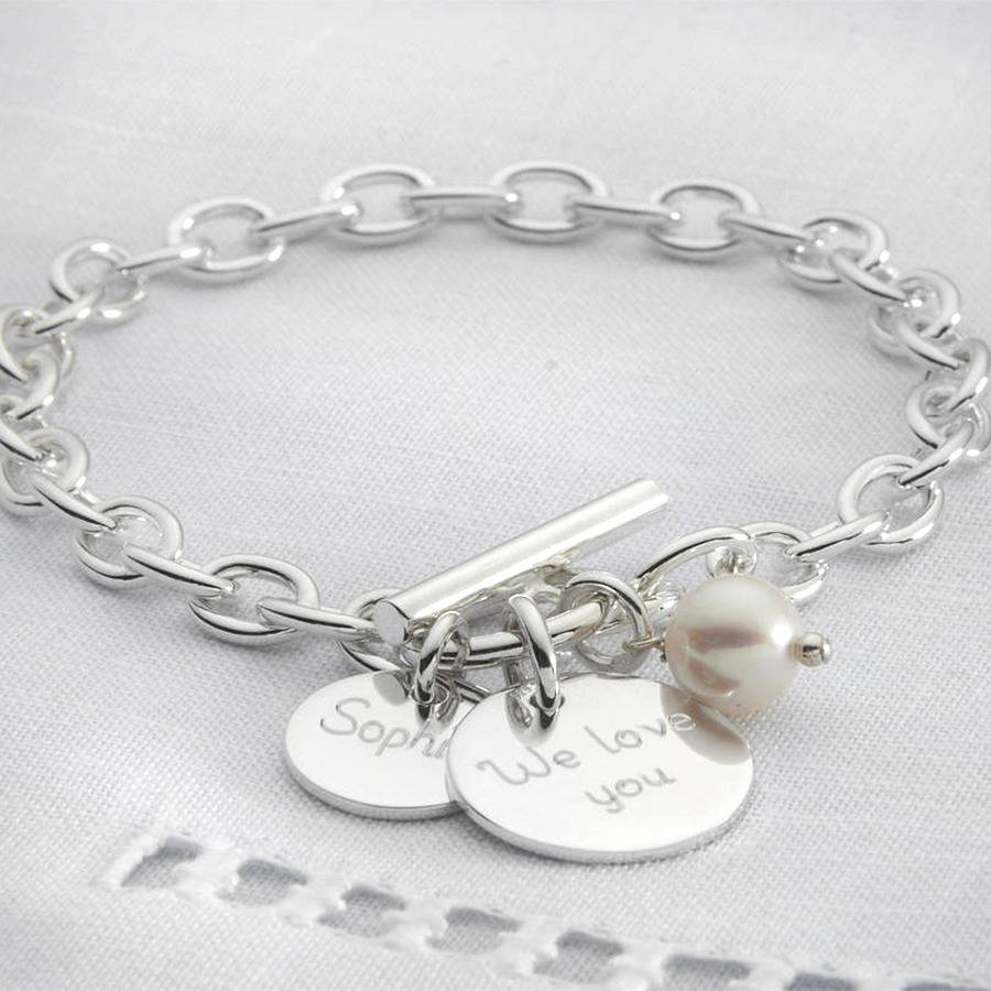 silver personalised charm