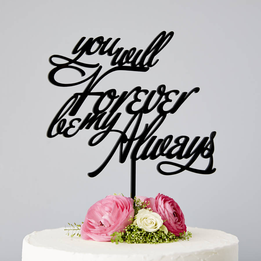 Elegant Personalised Song Lyrics Wedding Cake Topper By Sophia Victoria