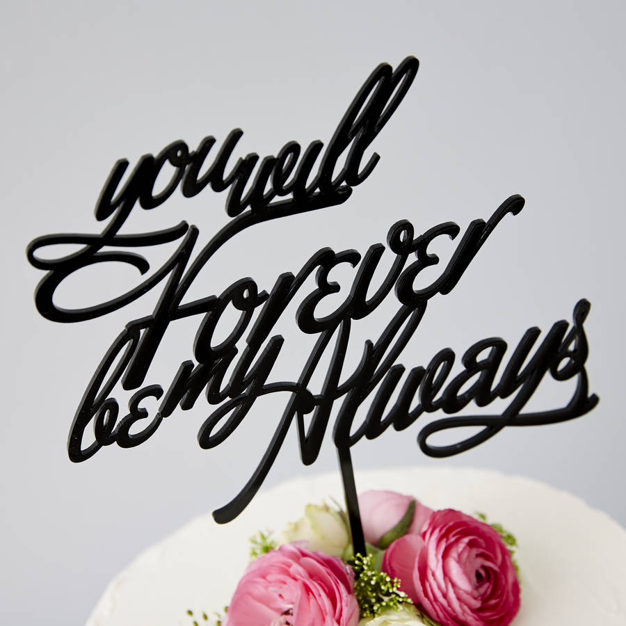 Elegant Personalised Song Lyrics Wedding Cake Topper By Sophia Victoria