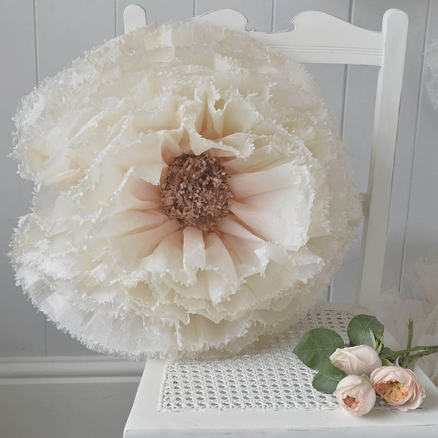 Hand Dyed Nude And Ivory Ombré Paper Flower By Pompom Blossom