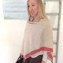 Oatmeal Knitted Lambswool Poncho, thumbnail 8 of 10
