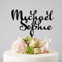 Personalised Calligraphy Couples Wedding Cake Topper, thumbnail 2 of 6