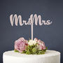 Calligraphy Mr And Mrs Wedding Cake Topper, thumbnail 2 of 5
