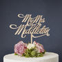 Personalised Mr And Mrs Elegant Wooden Cake Topper, thumbnail 2 of 4